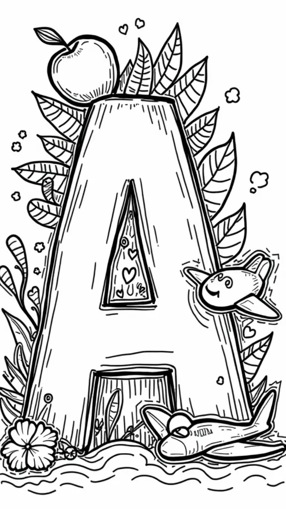 coloring pages for letter a